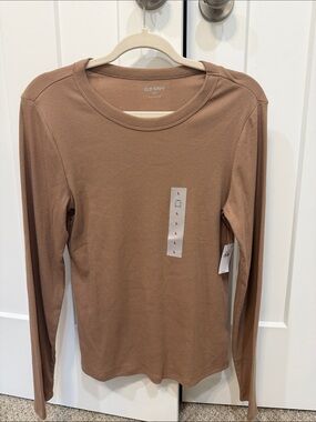 Old Navy Long-Sleeve Thermal Crewneck Top - Tan